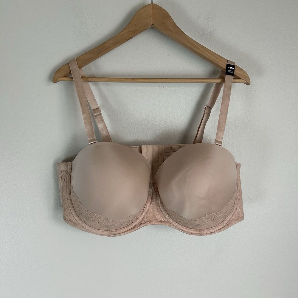 Torrid Curve Push-Up Strapless Bra Size 44DD Nude Beige NEW Underwire Lace